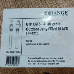Cat6 Cable for Starlink_Outdoor Rated_Custom Length - Orange Electric-UTP CAT6-4Pair cable-Outdoor Jelly Filled BLACK -264-1210